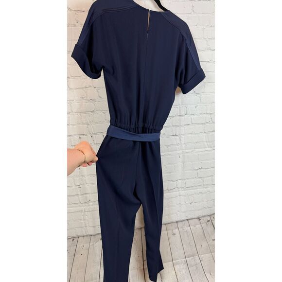 TRINA TURK blue wrap top belted short sleeve romper jumpsuit size 2 NWOT - Picture 8 of 10